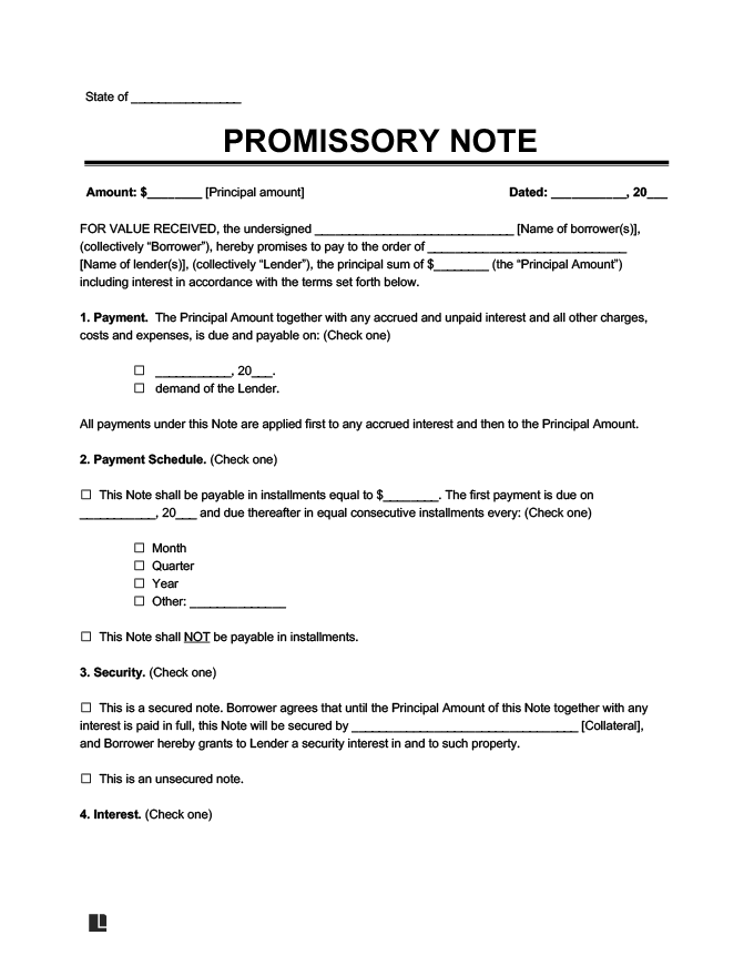 How do you cash a promissory note?