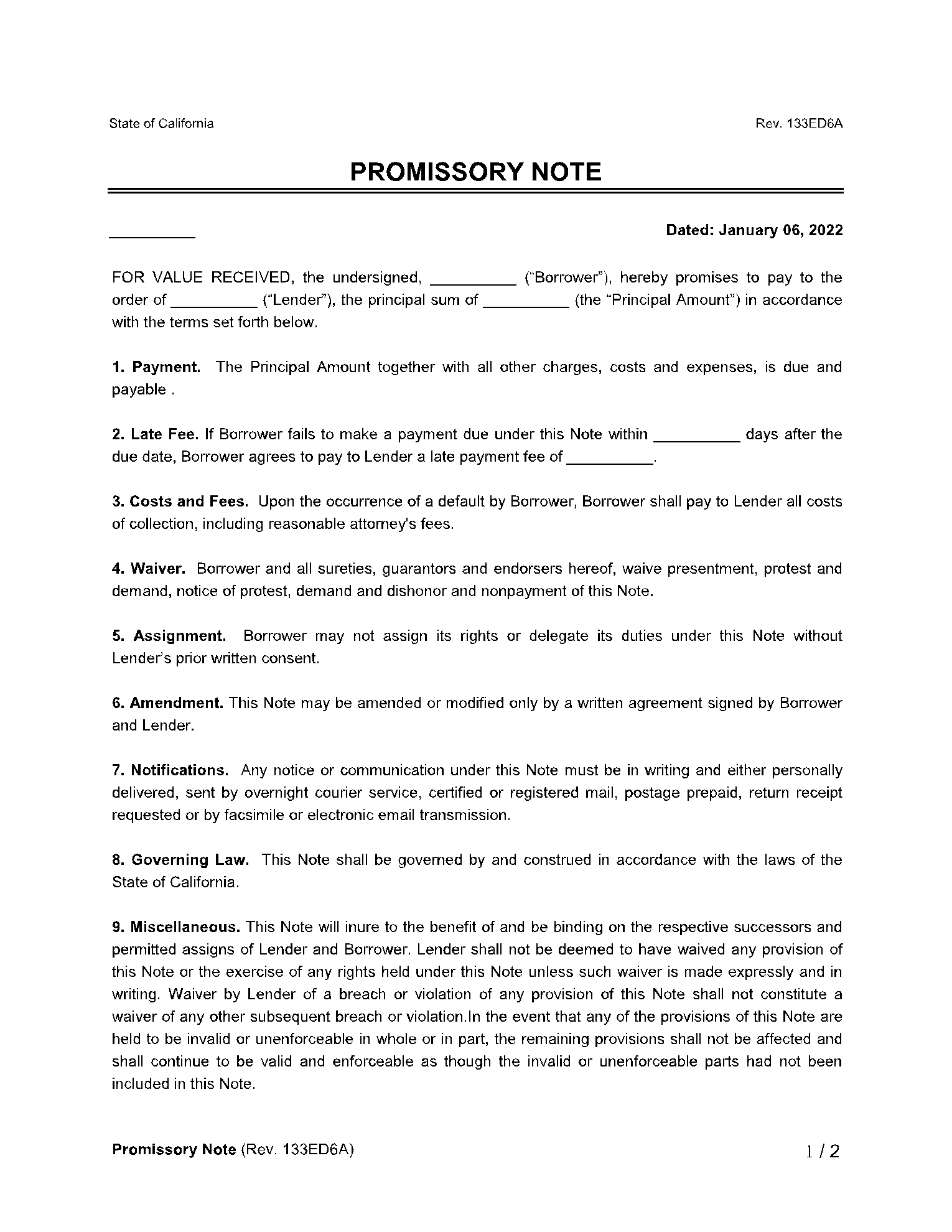 Can I cancel a Master promissory note?