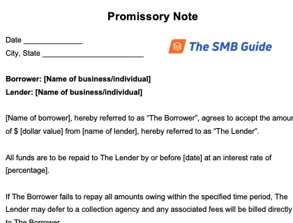 Who is the holder of a promissory note?